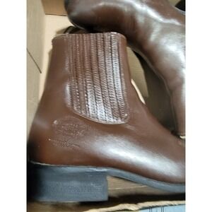 Men's Work Boots/Botin Pull On Leather Brown-Black oil water resistant Deer Skin